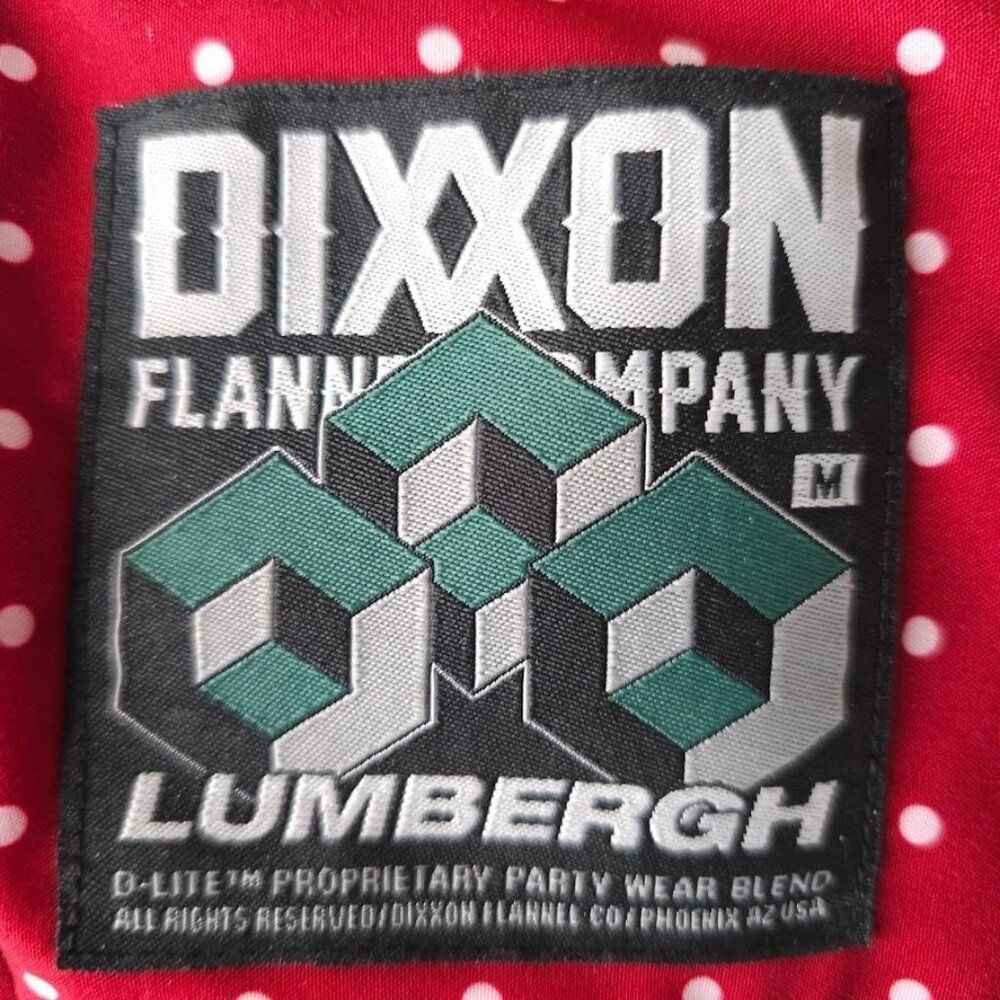 Dixxon Lumbergh Shirt Mens Size Medium Red White Polka Dots D-Lite Short Sleeves - Picture 5 of 6